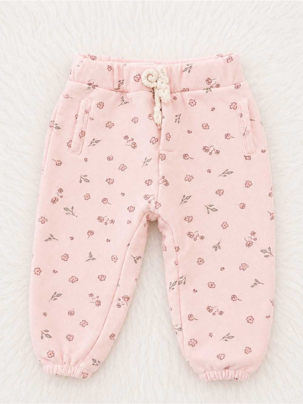Cozy Pink Floral Jogger Pants for Kids
